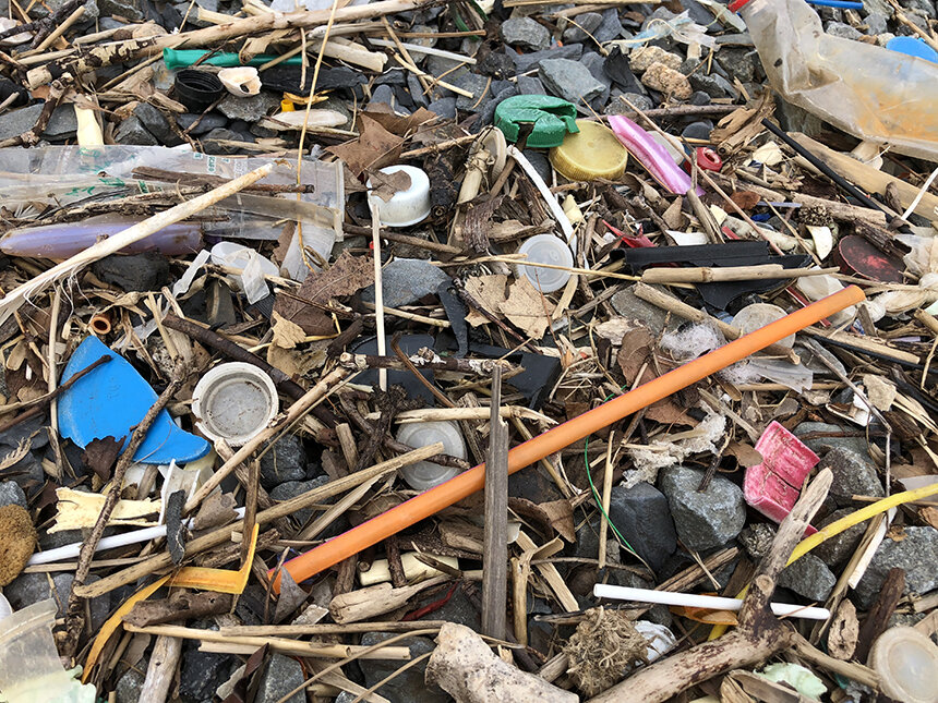 Pile of trash in Fields Point