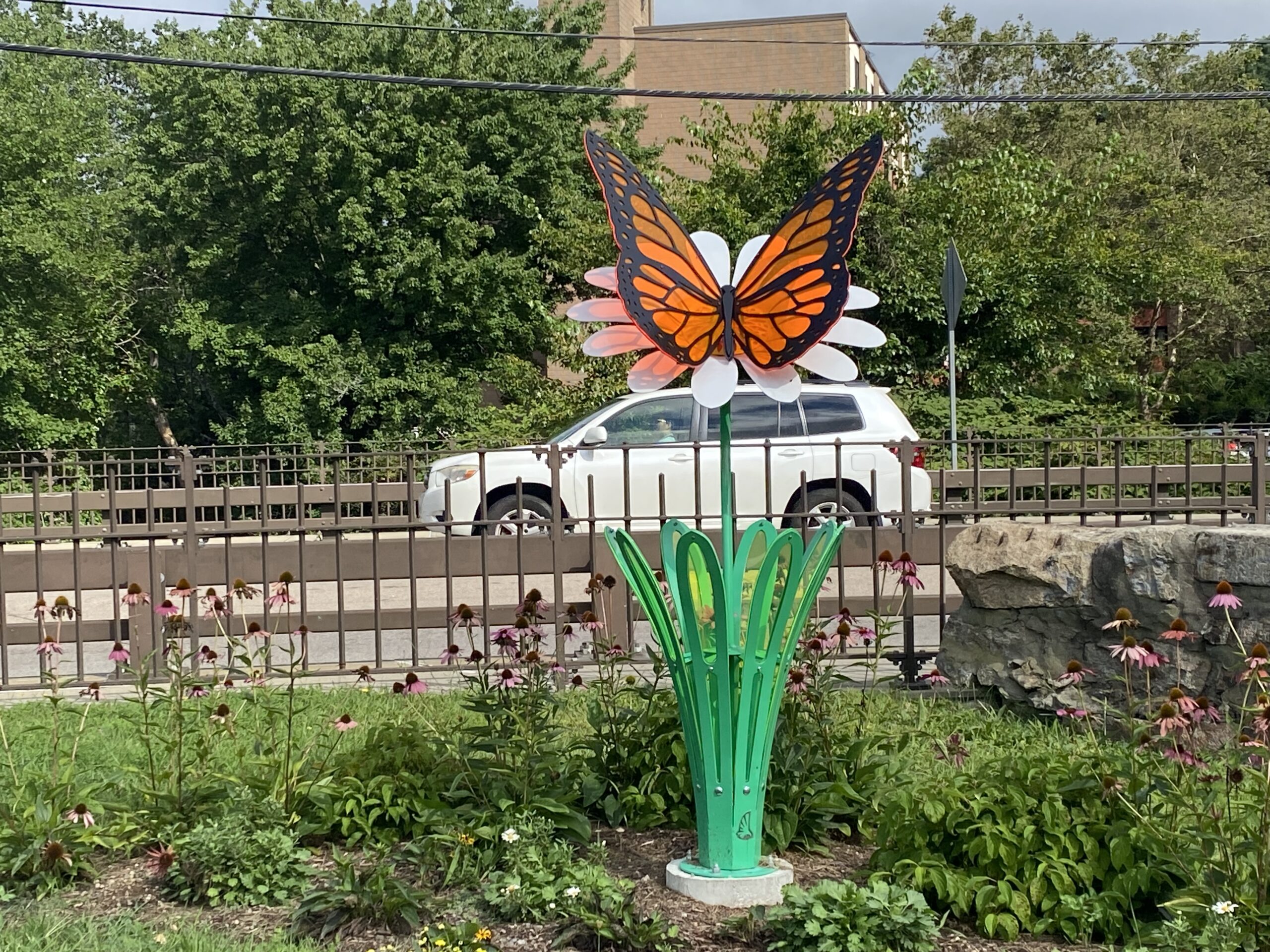 a sculpture of a butterfly