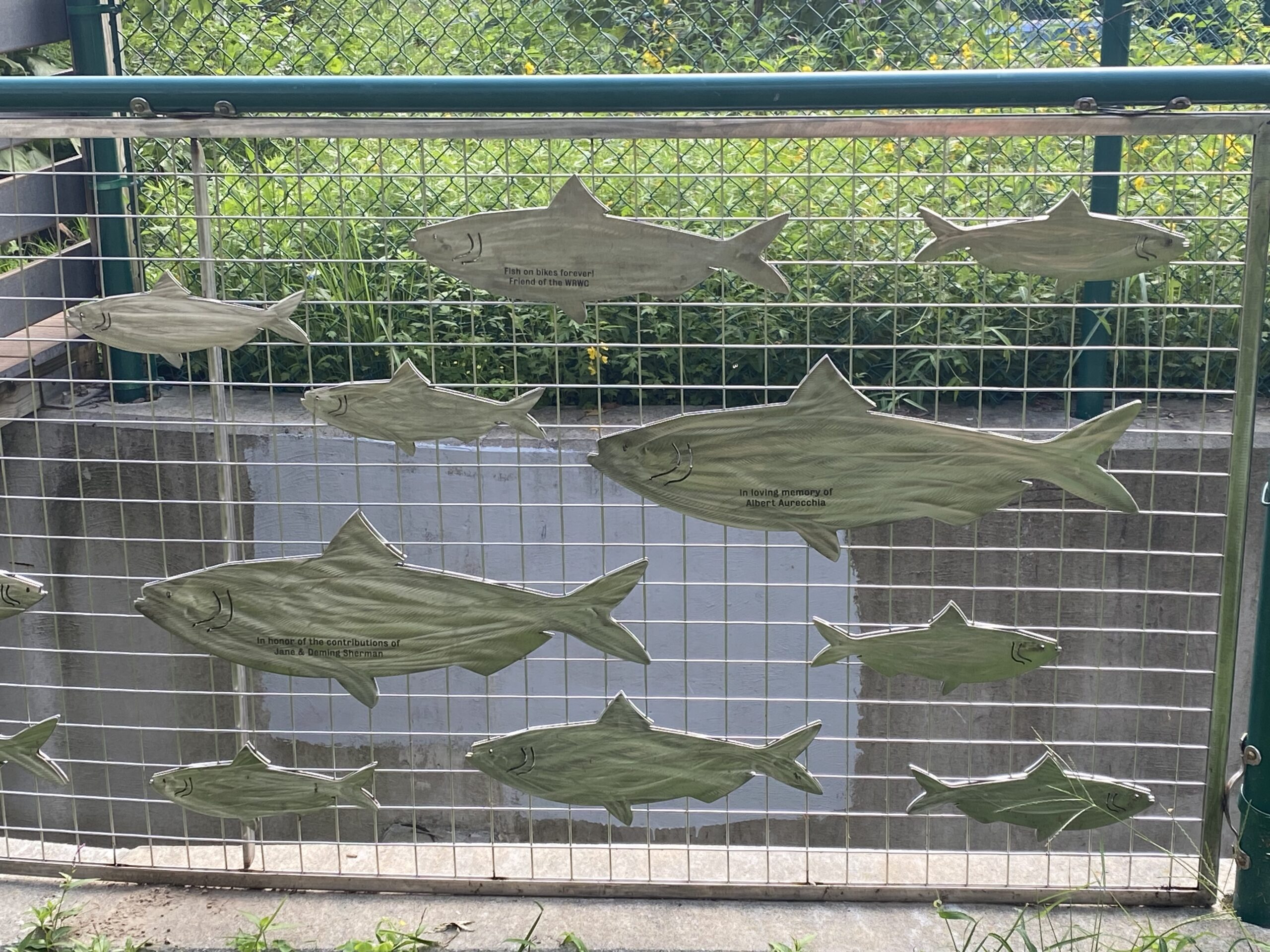 metal sculpted fish