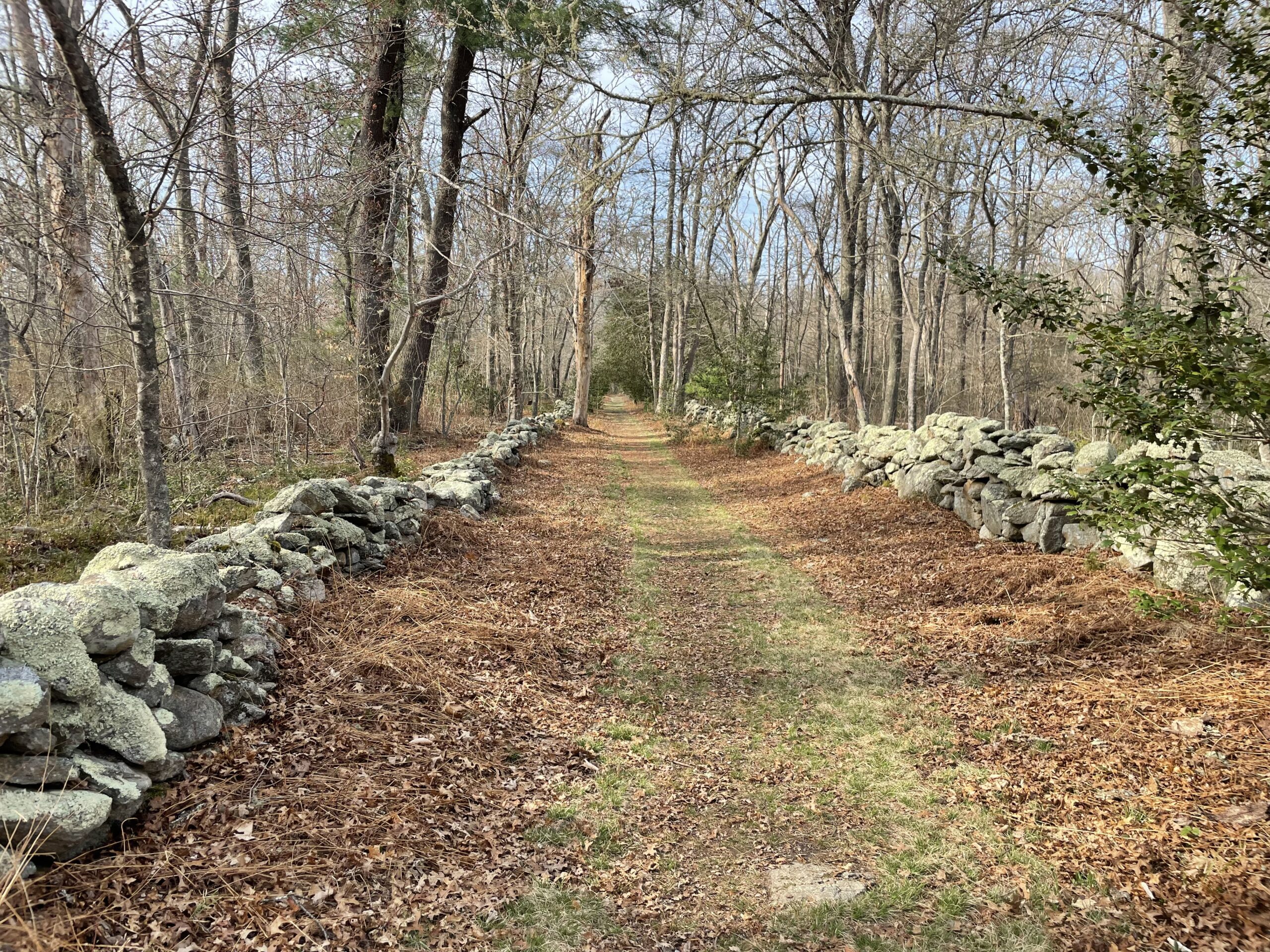 stone walls and trail