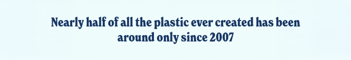 Nearly half of all the plastic ever created has been around only since 2007